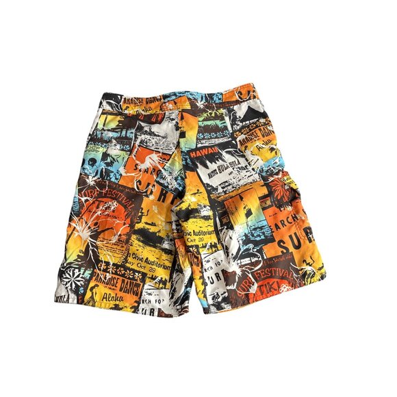Ocean Pacific Men's Colorful Pop Art Hawaiian Board Shorts Size 34 - Picture 2 of 6
